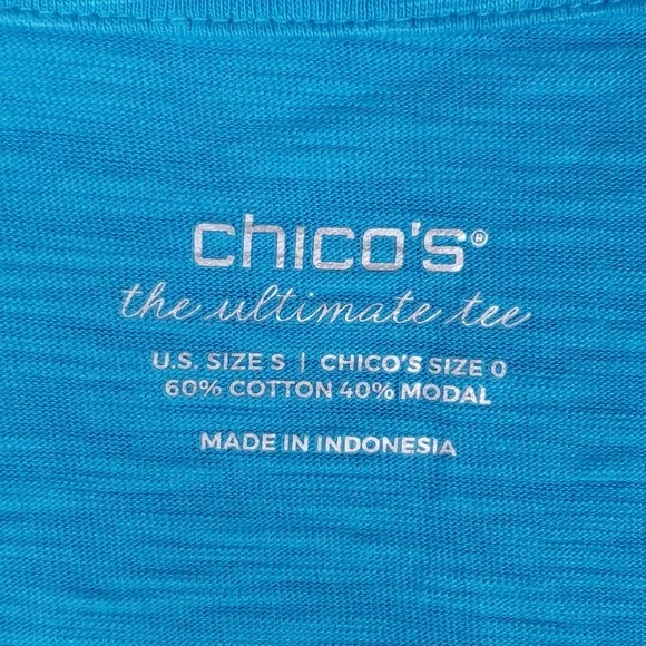 Chico's Open Front Cardigan Small Blue Long Sleeve Asymmetrical Hem Layering - Picture 4 of 10